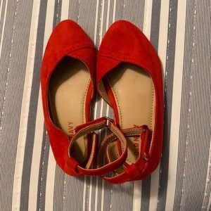 Red suede shoes for toddler. So cute!